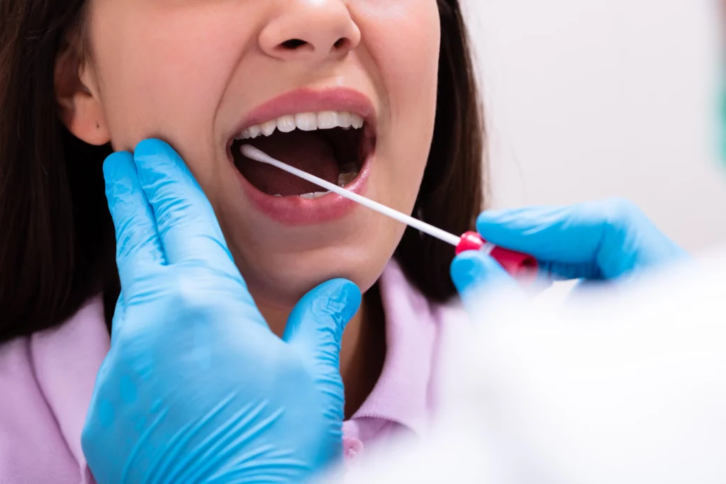 Patient receiving salivary diagnostics treatment | 24th Street Dental in Phoenix, AZ